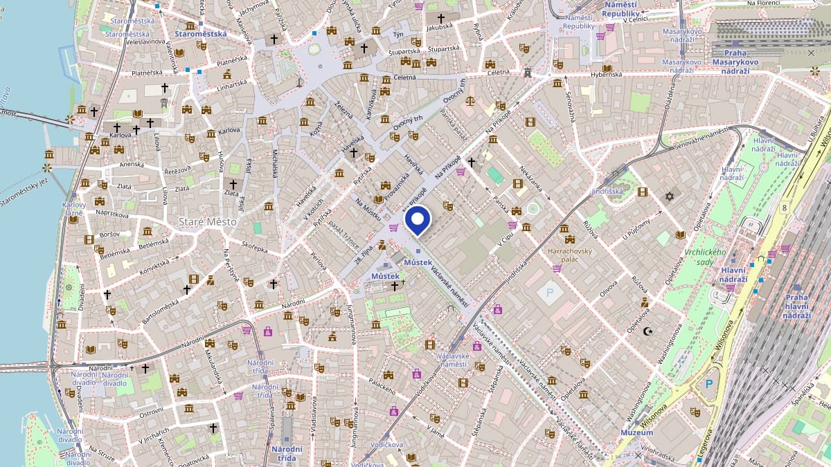 Mapa: kancelář na Václavském náměstí 846/1, Praha 1